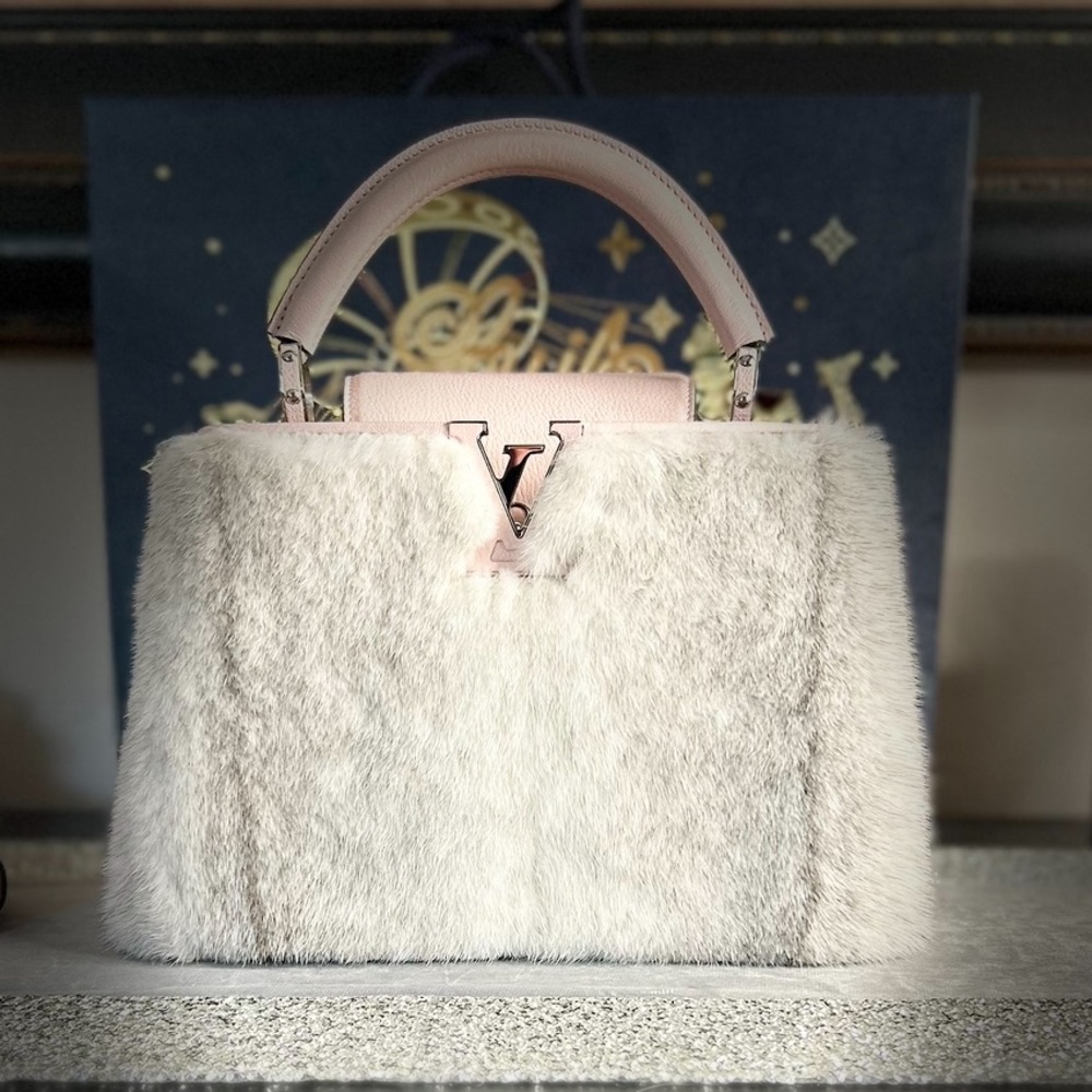 🦄 Louis Vuitton Mink Fur Capucines BB (not a mini) with COA